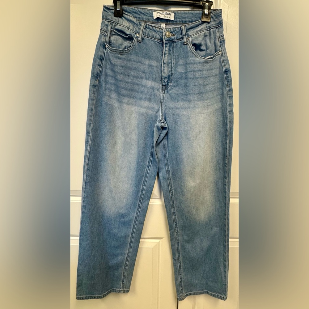 Wax Jean Women's Light Wash High Rise Wide-Leg Tapered Jeans Size 9/29